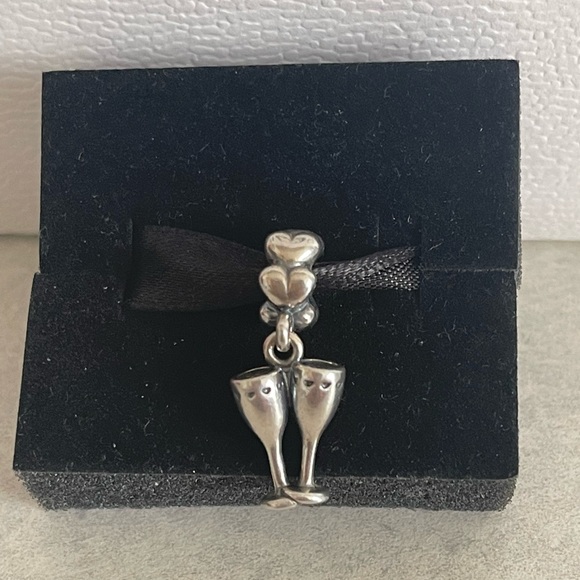 Pandora Wedding Champagne Flutes Charm - Picture 2 of 4